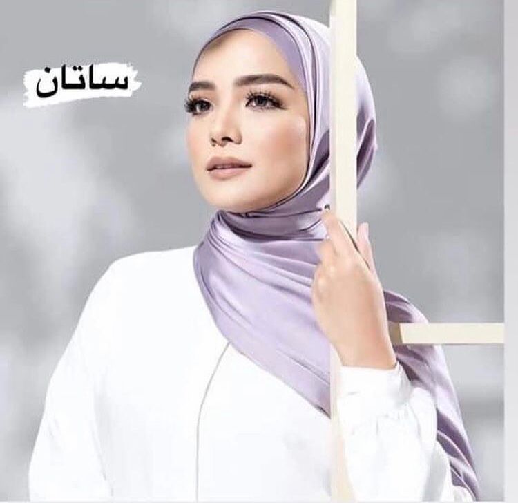 حجاب شال ساتان ياباني مستطيل التقى.