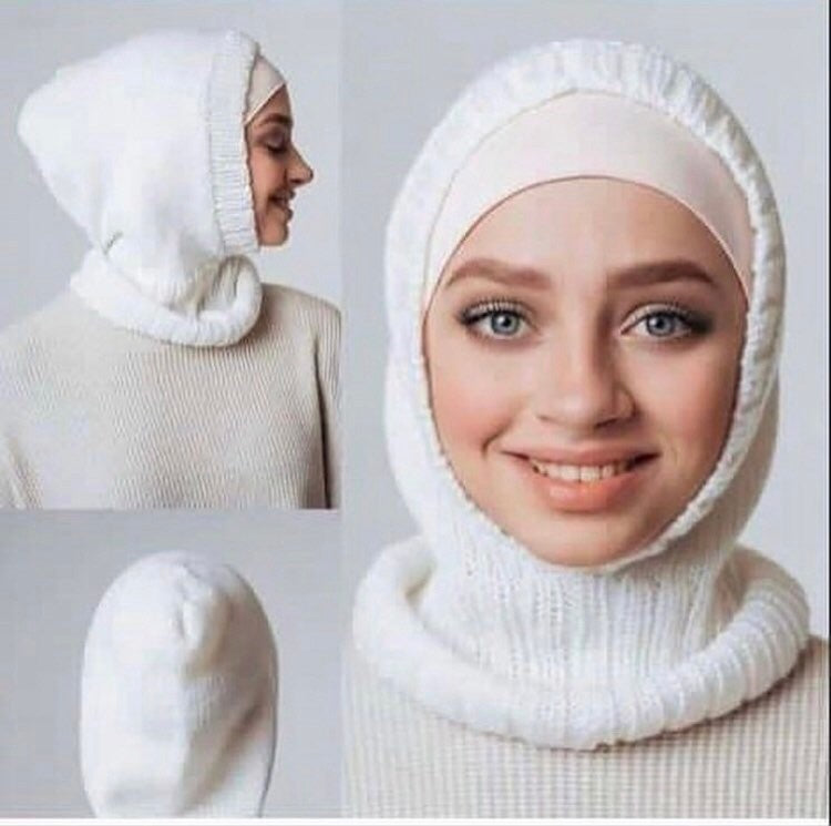 شال  حجاب طاقية صوف شتوي   التقى.