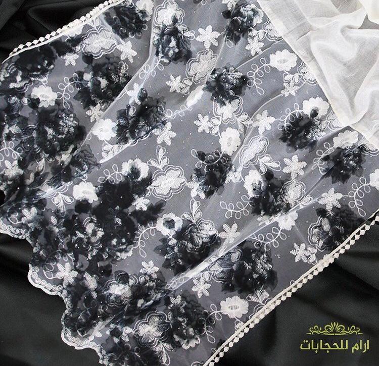 حجاب شال  قطن باطراف شيفون والماس   التقى.
